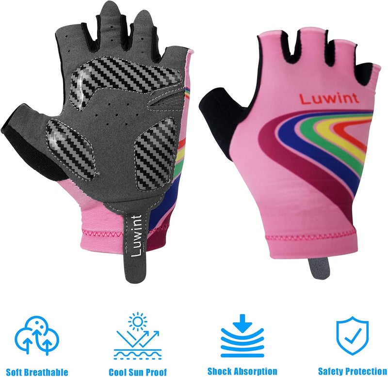 Luwint Kids Sport Gloves, Breathable Children Cycling Gloves Boy Girl 3-5 6-8 Years Workout Gloves for Bike Exercise Training - Image 3